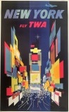 Affiche originale Fly TWA New York-posterissim