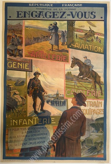 Original 1929 French Army Poster – Enlist – Geo Michel