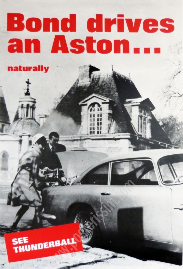 Affiche originale Bond drives an Aston…Naturally-posterissim