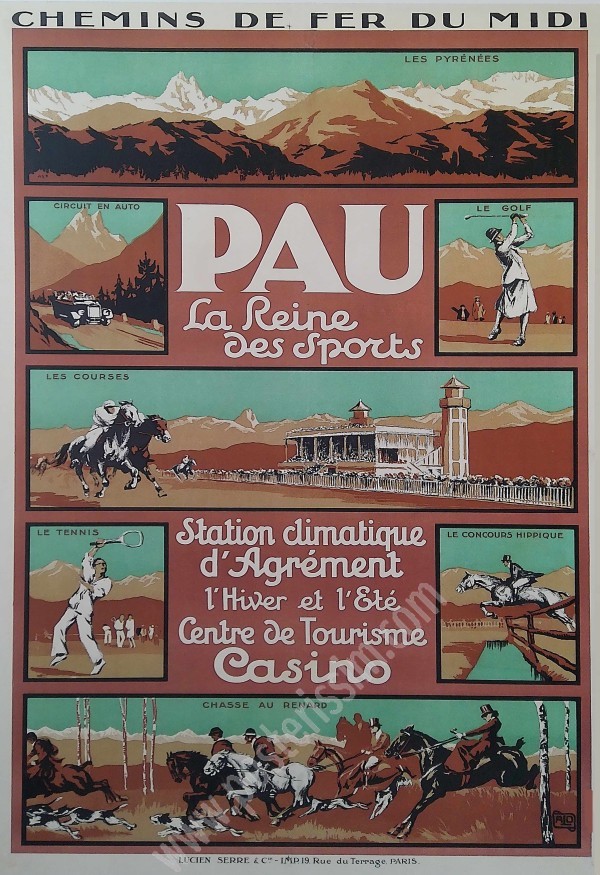 Pau Travel Poster – La Reine des Sports, ALO | Posterissim