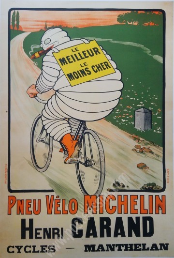 Michelin Poster 1912 – Bibendum on Bike by O’Galop