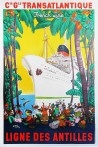 Original poster Compagnie Générale Transatlantique French Line Ligne des Antilles-posterissim