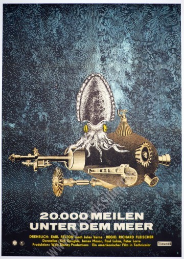 Affiche originale allemande 20000 lieues sous les mers-posterissim