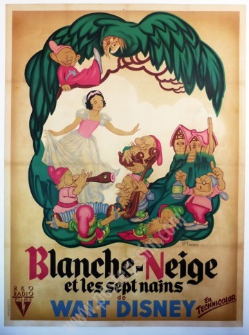 Affiche ressortie 1962-Blanche neige et les sept nains-Posterissim