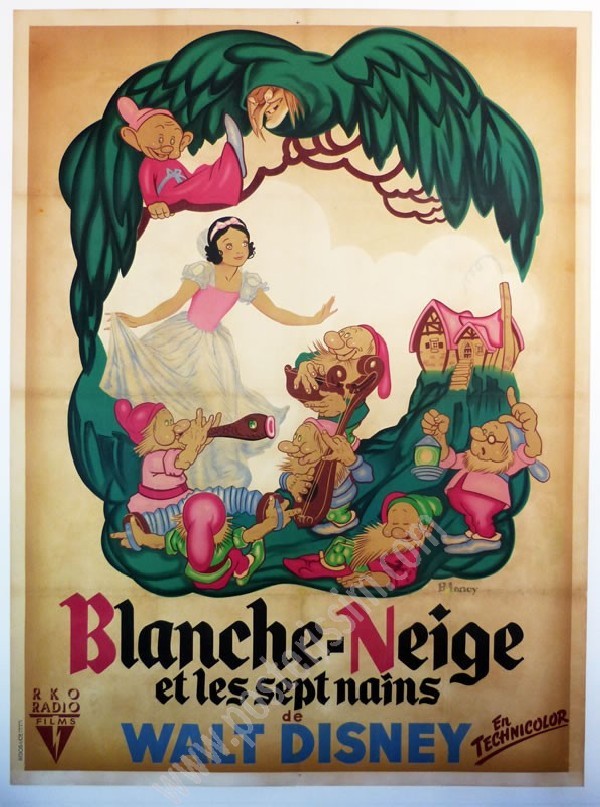 Affiche ressortie 1962-Blanche neige et les sept nains-Posterissim