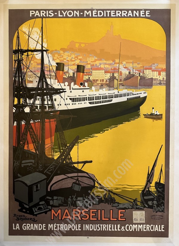 Vintage Marseille Poster by Roger Broders, 1922