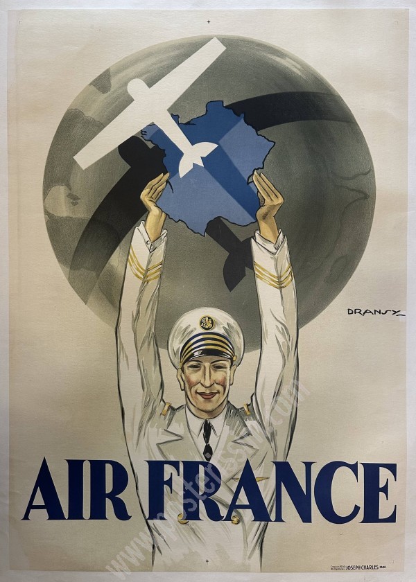 The Very First Air France Poster by Dransy, 1933