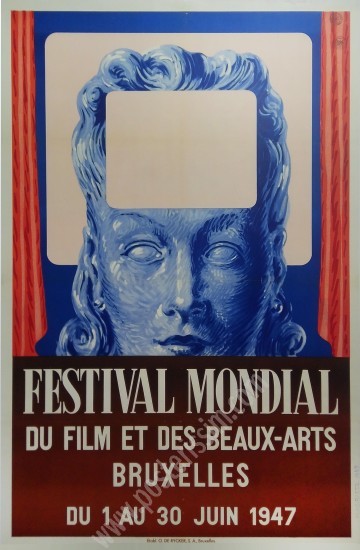 Original Magritte Poster 1947 – Rare Film Festival Art