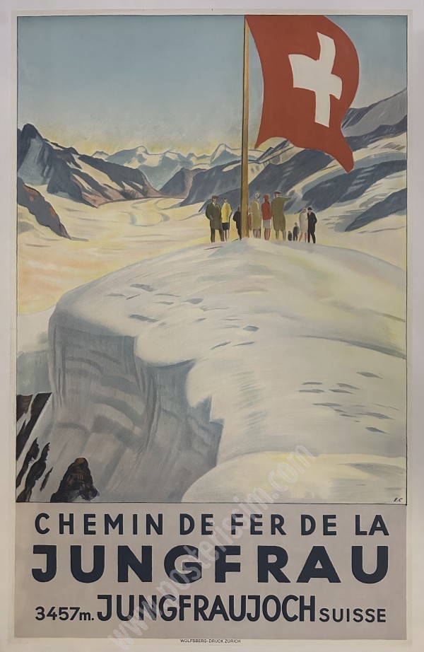 Affiche Jungfrau 1928 – Émile Cardinaux, rare et originale