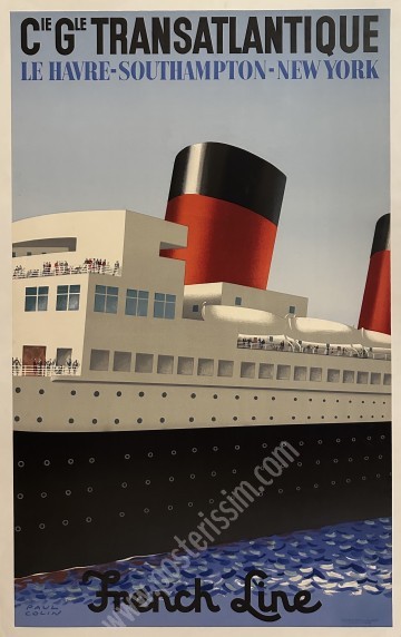 Paul Colin Original French Line Poster – 1949 | Rare Art Deco Maritime Icon