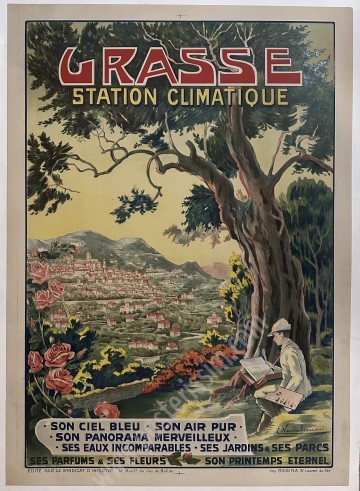 Affiche ancienne Grasse – Art déco signée Vavasseur