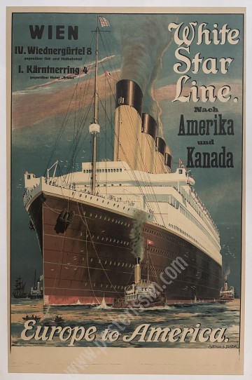 White Star Line Vintage Poster – Rare 1912 Lithograph for Collectors