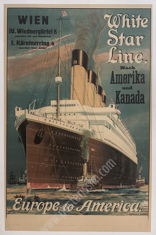 White Star Line Vintage Poster – Rare 1912 Lithograph for Collectors