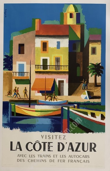 Affiche originale 1953 – Visitez la Côte d’Azur (Nathan)