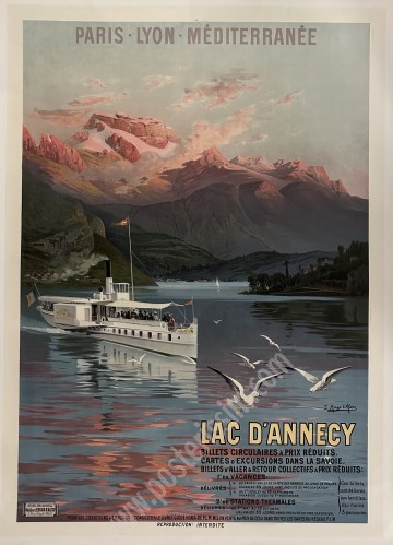 Affiche originale Lac d’Annecy – Hugo d’Alési – 1900