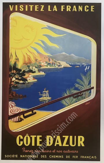 Original SNCF Côte d’Azur Poster 1952 – Starr Vintage Art