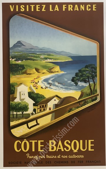 Vintage SNCF Poster “Côte Basque” by Jean Garcia – 1952