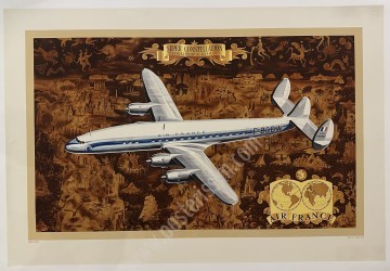 Vintage Air France Poster – Super Constellation L-1049-C (1953) by Lucien Boucher