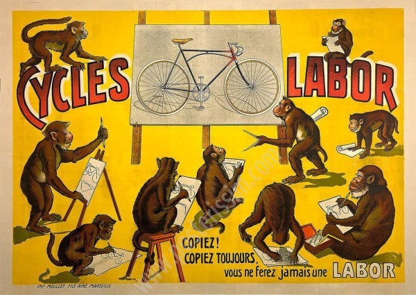 Vintage Poster Cycles Labor – Rare French Lithograph c.1910 | Original Art Print