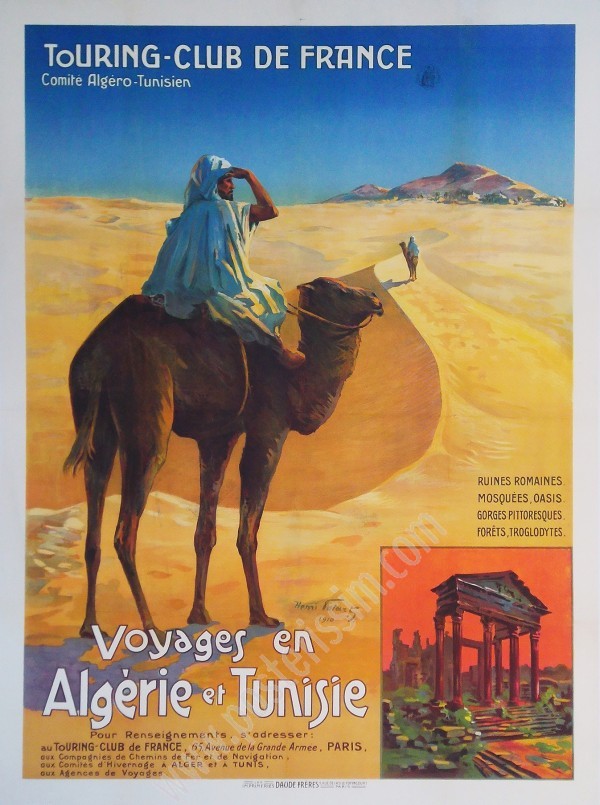 Affiche ancienne 1910 – Voyages en Algérie et Tunisie