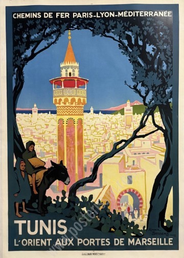 Affiche originale 1920 – Tunis par Roger Broders | Art Déco rare