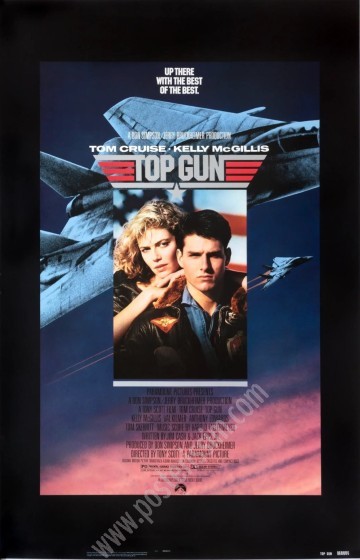 Affiche originale US Top Gun (1986) – Poster cinéma culte vintage à collectionner