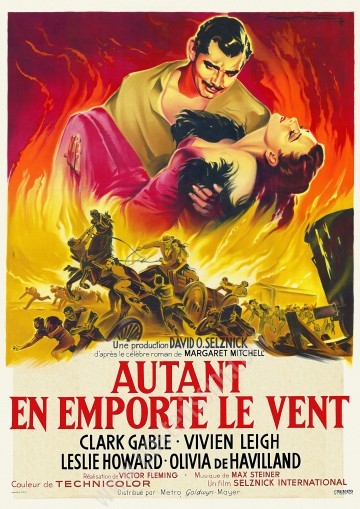 Affiche Autant en emporte le vent, ressortie de 1956-Posterissim