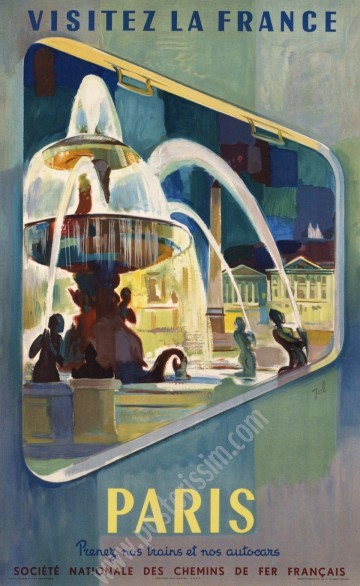 Vintage SNCF Poster "Visit Paris" – Original 1950s