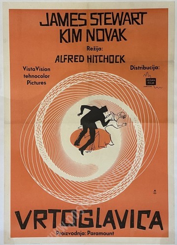 Original VERTIGO Poster 1958 – Rare Yugoslav Edition