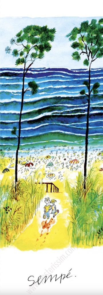 Affiche plage de Sempé – Affiche originale colonne Morris