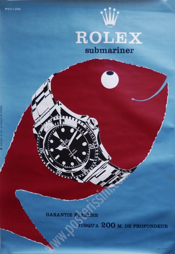 Affiche Rolex Submariner 1959 – Rare original vintage