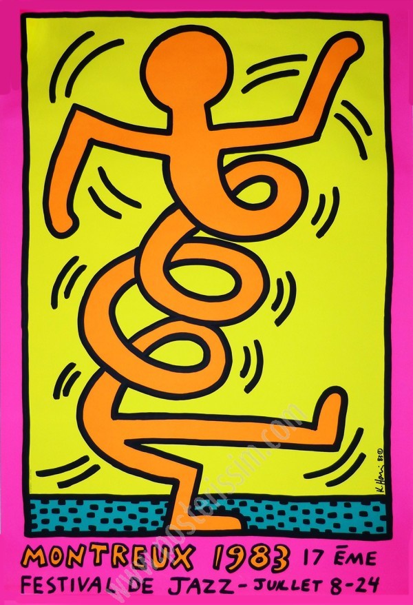 Triptyque Keith Haring Montreux 1983 – Affiches Vintage Rares