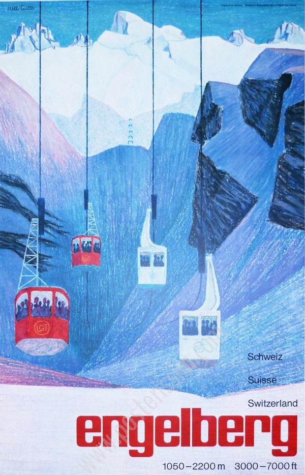 Vintage Poster Engelberg Willi Sutter – Switzerland 1959