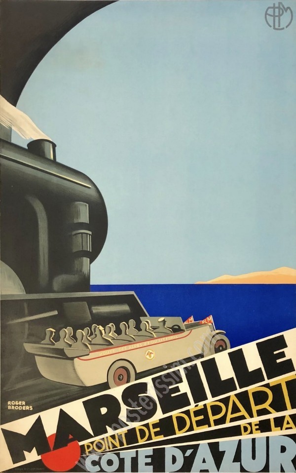 Original Marseille Poster 1929 – Roger Broders | Rare Art Deco PLM Travel Print