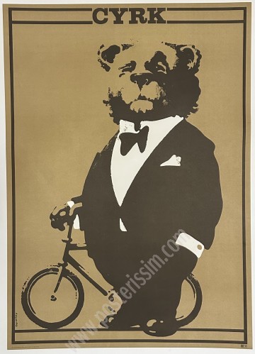 Cyrk Poster 1974 – Bear on Bike by Świerzy | Collector