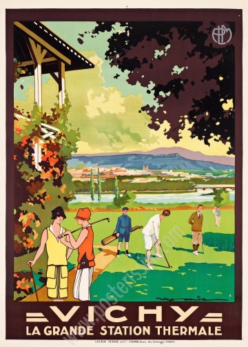 Vichy Vintage Poster 1928 by Roger Soubie – Rare Art Deco