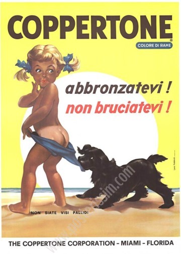 Vintage Coppertone Poster – Italian Edition 1960.