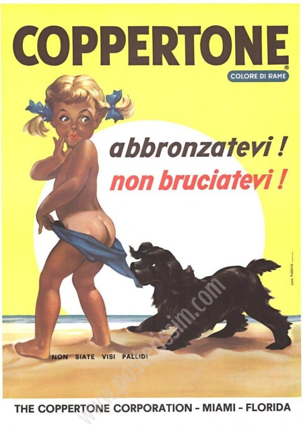 Vintage Coppertone Poster – Italian Edition 1960.