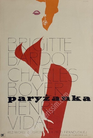 Affiche ancienne originale polonaise du film Une Parisienne-posterissim