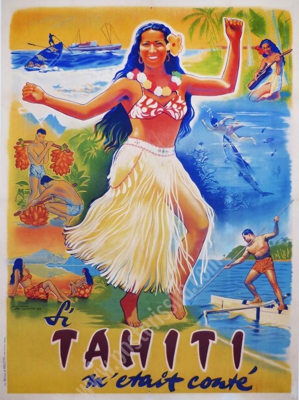Affiche vintage « Si Tahiti m’était conté » – Bonneaud