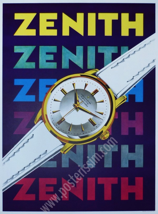 Zenith Poster 1950s – Iconic Swiss Vintage Watch Ad
