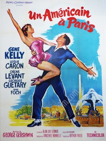 Affiche originale Un Américain à Paris – Cinéma 1951