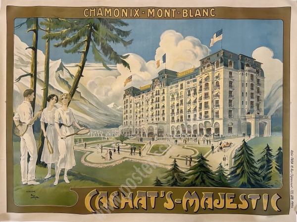 Affiche ancienne Chamonix Mont-Blanc – Cachat’s Majestic | Belle Époque