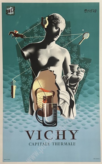 Vichy 1951 Travel Poster – Badia Vilato | Posterissim