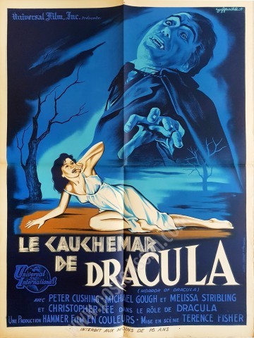 Affiche originale française du film britannique Le Cauchemar de Dracula, Dracula ou Horror Of Dracula-posterissim