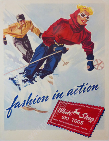 White Stag Ski Togs – Original 1947 Ski Poster by Gerry