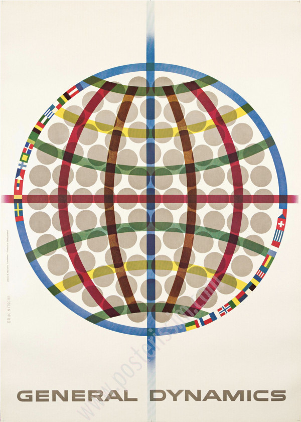 Affiche Erik Nitsche General Dynamics | Icône du design moderniste Atomic Age