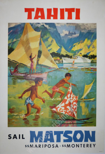 Affiche originale Tahiti Matson – Macouillard circa 1955