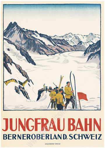Émile Cardinaux Jungfraubahn 1924 | Original Vintage Poster