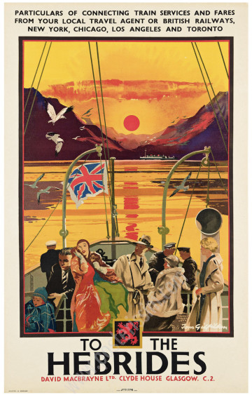To the Hebrides – Original Art Deco Travel Poster | Tom Gilfillan
